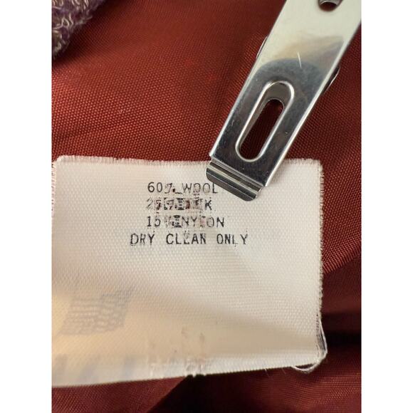 VINTAGE Ivy Koral Womens Size S Single Button Wool Blend Blazer Jacket Maroon - Picture 8 of 9